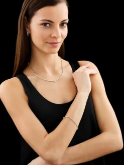 Bransoletka z żółtego złota z brylantami - 18 cm - 0,56 ct - próba 585