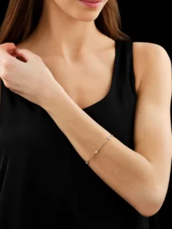 Bransoletka z żółtego złota z brylantami - 18 cm - 0,31 ct - próba 585