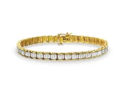 Bransoletka z żółtego złota z diamentami - 18 cm - 0,72 ct - próba 585