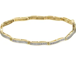 Bransoletka z żółtego złota z diamentami - 0,30 ct - próba 585