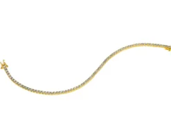 Bransoletka z żółtego złota z brylantami - 18 cm - 3,01 ct - próba 750