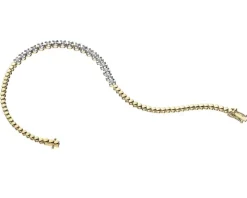 Bransoletka z żółtego złota z brylantami - 19 cm - 0,32 ct - próba 585