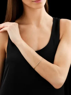 Bransoletka z żółtego złota z brylantami - 19 cm - 0,08 ct - próba 585