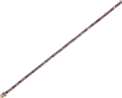 Bransoletka z żółtego złota z brylantem, kamieniami szlachetnymi i ozdobnymi - 18 cm - próba 585