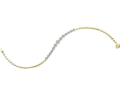 Bransoletka z żółtego złota z brylantami - 18 cm - 0,85 ct - próba 585