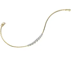 Bransoletka z żółtego złota z brylantami - 19 cm - 0,21 ct - próba 585