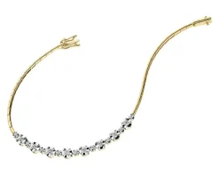 Bransoletka z żółtego złota z brylantami - 18 cm - 0,47 ct - próba 585