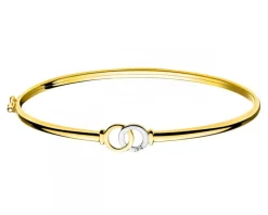 Bransoletka z żółtego złota z diamentem - 0,004 ct - próba 375
