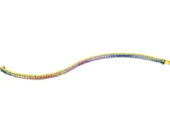 Bransoletka z żółtego złota z brylantami i szafirami kolorowymi - 18 cm - próba 585