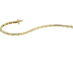 Bransoletka z żółtego złota z diamentami - 19 cm - 0,32 ct - próba 585