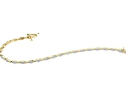 Bransoletka z żółtego złota z diamentami - 18 cm - 0,34 ct - próba 375
