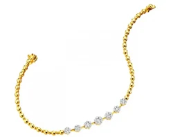Bransoletka z żółtego złota z brylantami - 18 cm - 0,83 ct - próba 585