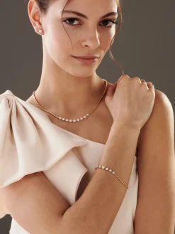 Bransoletka z żółtego złota z brylantami - 18 cm - 0,83 ct - próba 585