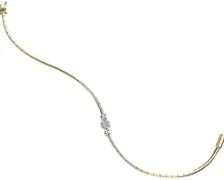 Bransoletka z żółtego złota z brylantami - 18 cm - 0,29 ct - próba 585