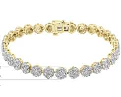 Bransoletka z żółtego złota z brylantami laboratoryjnymi - 18 cm - 5,67 ct - próba 585