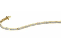 Bransoletka z żółtego złota z diamentami - 18 cm - 0,90 ct - próba 585