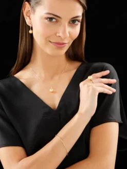 Bransoletka z żółtego złota z brylantami - 19 cm - 0,04 ct - próba 585