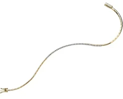 Bransoletka z żółtego złota z brylantami - 18 cm - 0,23 ct - próba 585