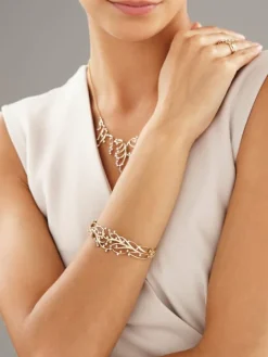 Bransoletka z żółtego złota z brylantami - 0,72 ct - próba 585