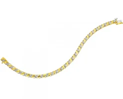Bransoletka z żółtego złota z diamentami - 18 cm - 0,35 ct - próba 585