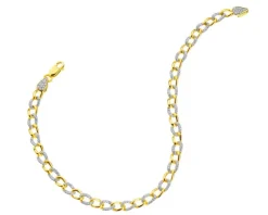 Bransoletka z żółtego złota z diamentami - 19 cm - 0,75 ct - próba 585