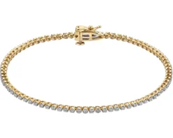 Bransoletka z żółtego złota z brylantami - 18 cm - 0,75 ct - próba 585