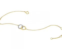 Bransoletka z żółtego złota z diamentami - 0,05 ct - próba 375
