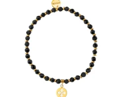 Bransoletka ze stali szlachetnej z onyksami