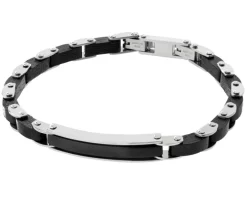 Bransoletka ze stali szlachetnej z drewnianymi elementami