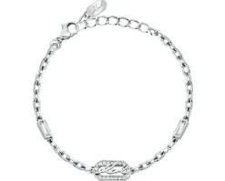 Bransoletka ze stali szlachetnej z cyrkoniami - Karl Lagerfeld