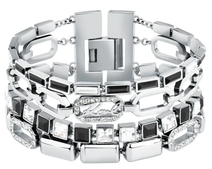 Bransoletka ze stali szlachetnej z cyrkoniami - Karl Lagerfeld