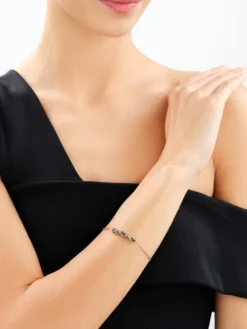 Bransoletka ze stali szlachetnej z markasytami - serca