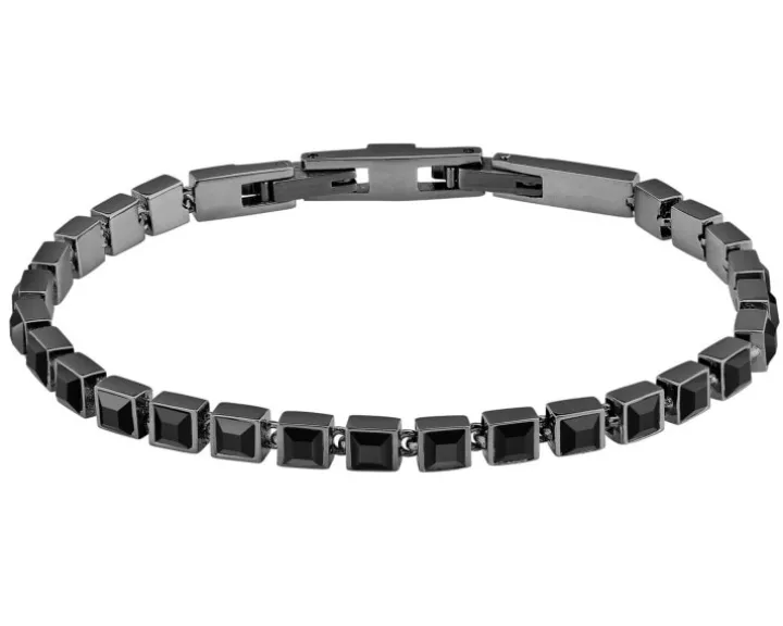 Bransoletka ze stali szlachetnej z cyrkoniami - Karl Lagerfeld