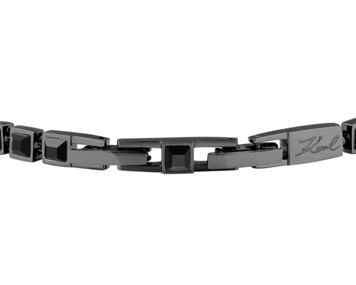 Bransoletka ze stali szlachetnej z cyrkoniami - Karl Lagerfeld