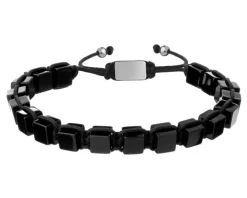 Bransoletka ze stali szlachetnej z agatami