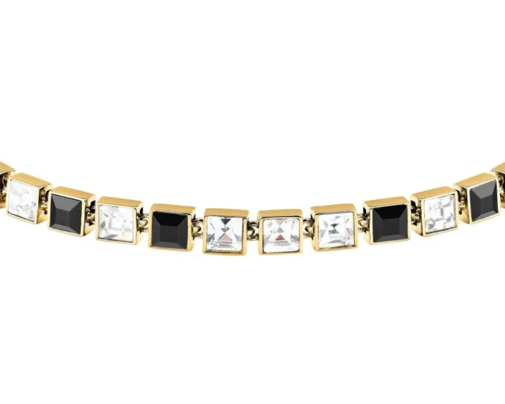 Bransoletka ze stali szlachetnej z cyrkoniami - Karl Lagerfeld