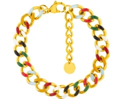 Bransoletka ze stali szlachetnej z emalią