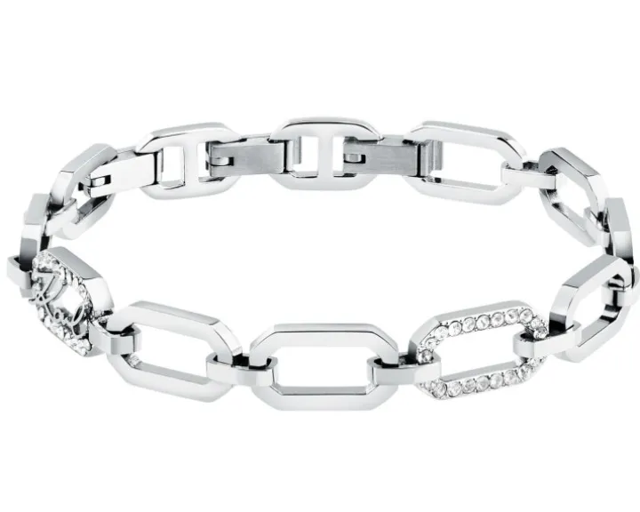 Bransoletka ze stali szlachetnej z cyrkoniami - Karl Lagerfeld