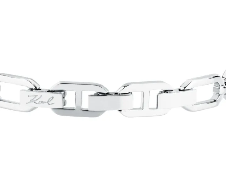 Bransoletka ze stali szlachetnej z cyrkoniami - Karl Lagerfeld