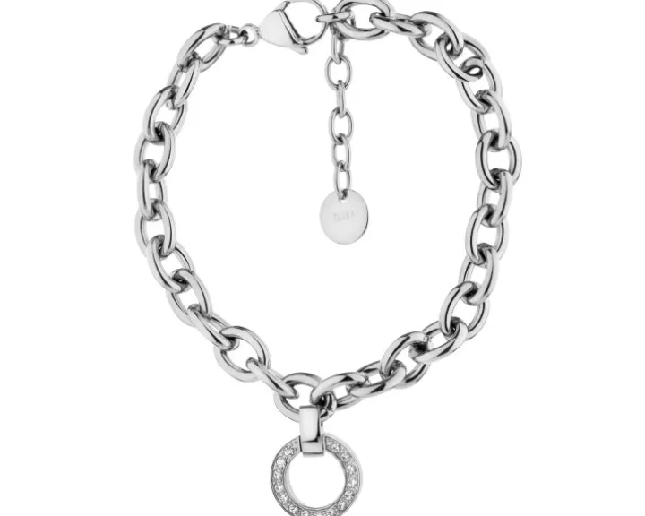 Bransoletka ze stali szlachetnej z kryształami