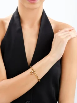 Bransoletka ze stali szlachetnej z kryształami