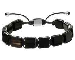 Bransoletka ze stali szlachetnej z agatami