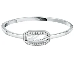 Bransoletka ze stali szlachetnej z cyrkoniami - Karl Lagerfeld