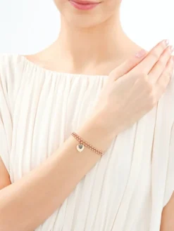 Bransoletka ze stali szlachetnej z markasytami - serce