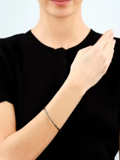 Bransoletka ze stali szlachetnej z kryształami