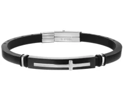 Bransoletka ze stali szlachetnej - krzyż