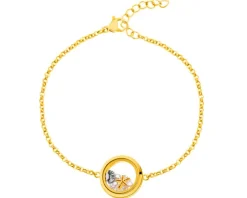 Bransoletka ze stali szlachetnej z cyrkoniami i szklanymi detalami - muszla, rozgwiazda