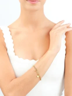 Bransoletka ze stali szlachetnej z cyrkoniami - serca