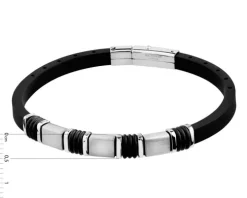 Bransoletka ze stali szlachetnej i silikonu