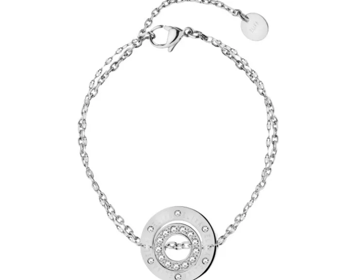 Bransoletka ze stali szlachetnej z kryształami